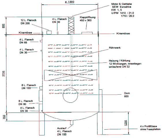 Rührwerksbehälter aus Stahl, kühl-/heizbar (3)