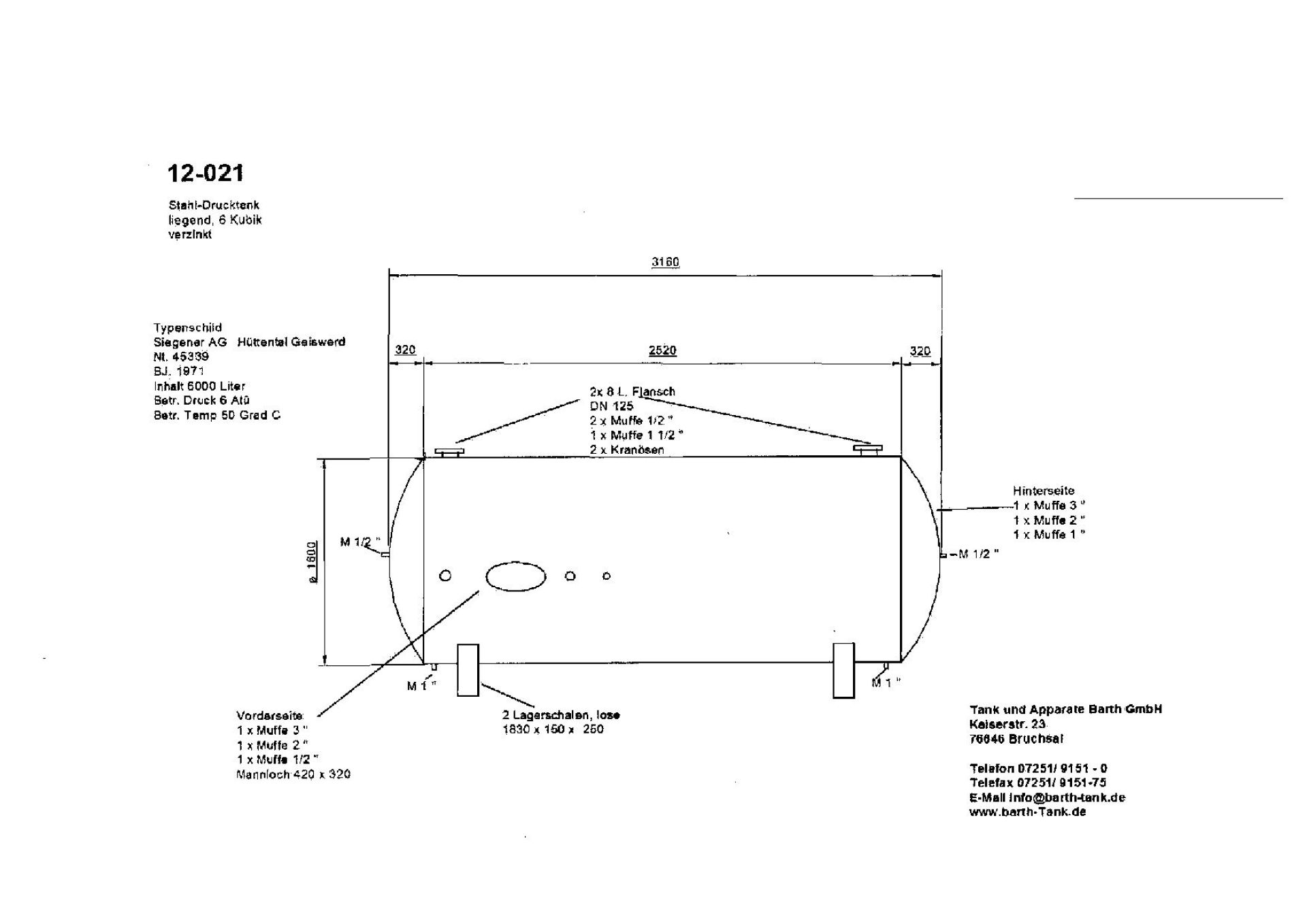 Druckbehälter aus Stahl, verzinkt (2)