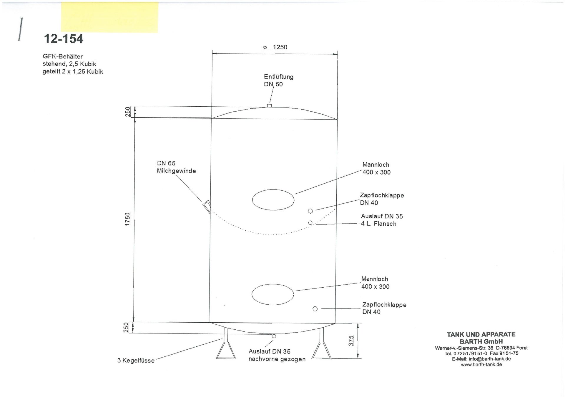 Lagerbehälter aus GFK, zweikammrig (3)