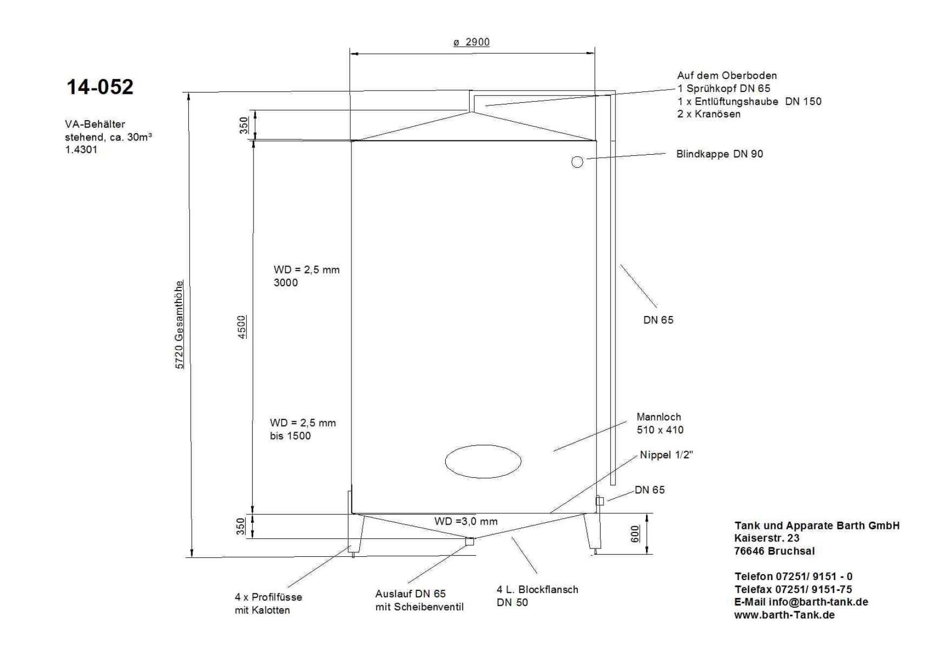 Lagerbehälter aus Edelstahl (V2A), WSt 1.4301 (4)