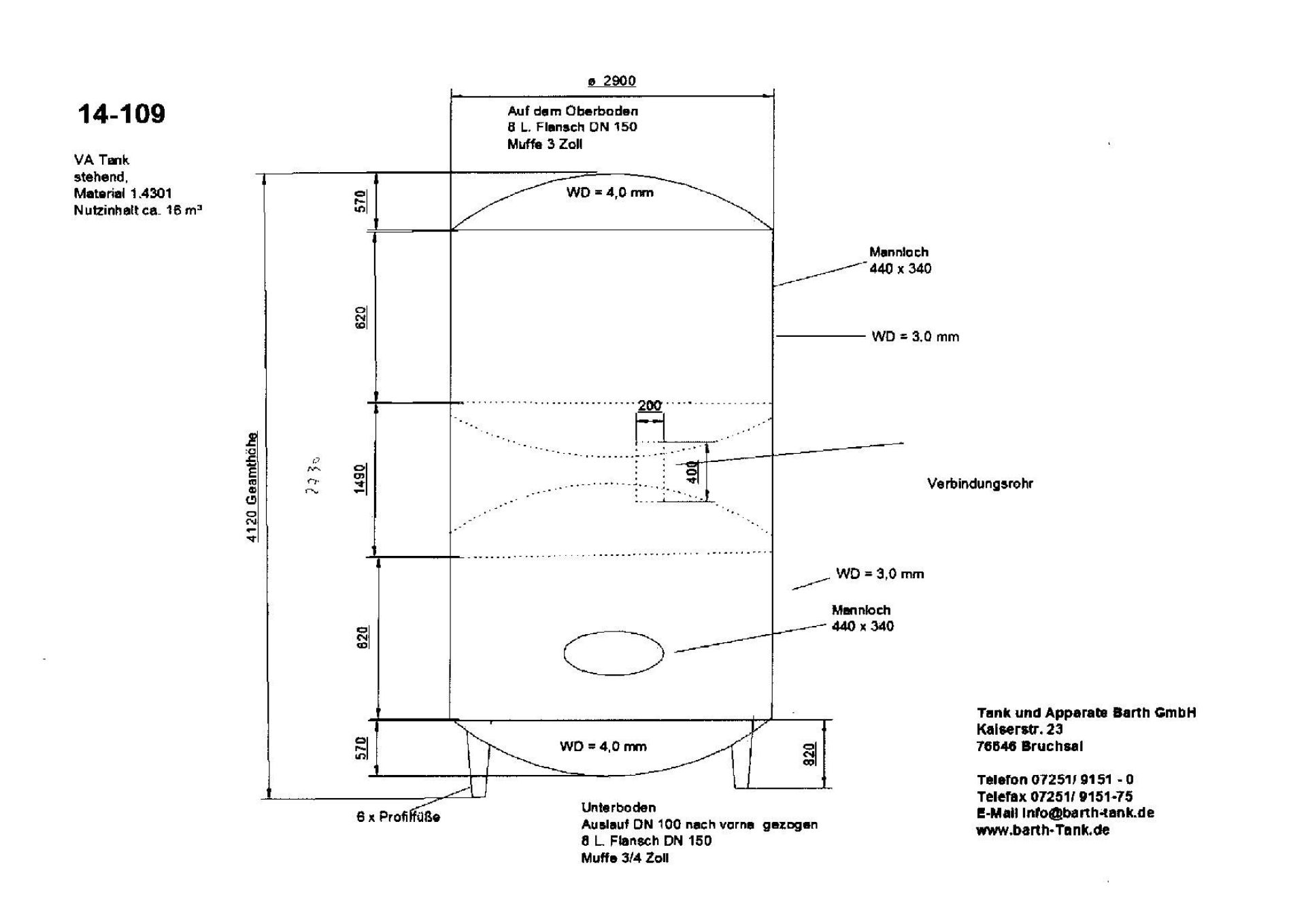 Lagerbehälter aus Edelstahl (V2A), WSt 1.4301 (5)
