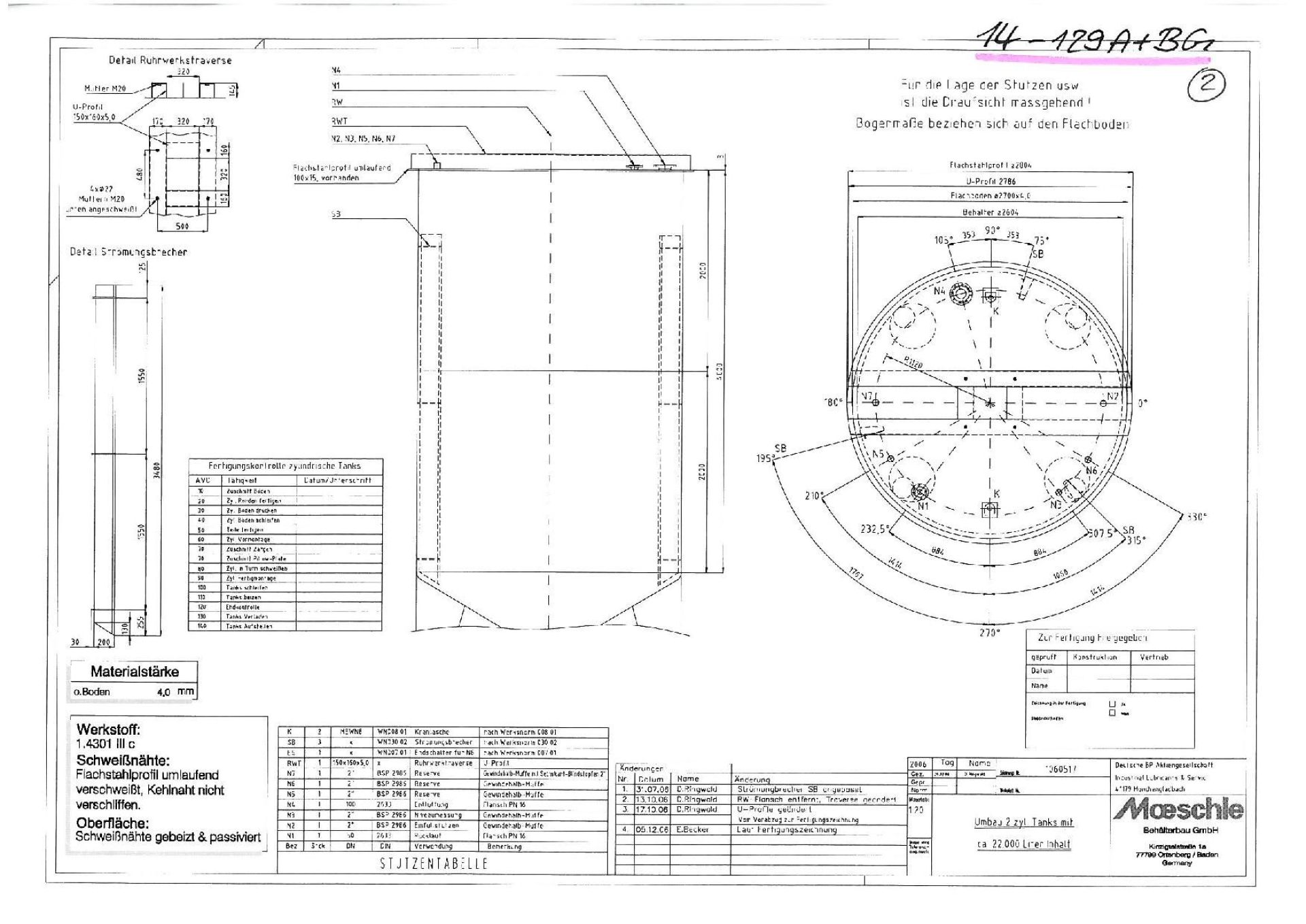Rührwerkbehälter aus Edelstahl (V2A), WSt 1.4301 (5)