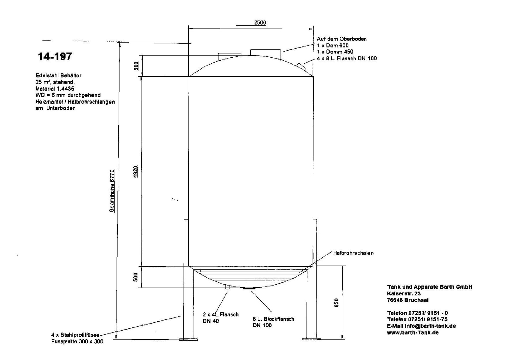Lagerbehälter aus Edelstahl (V4A), beheizbar (4)