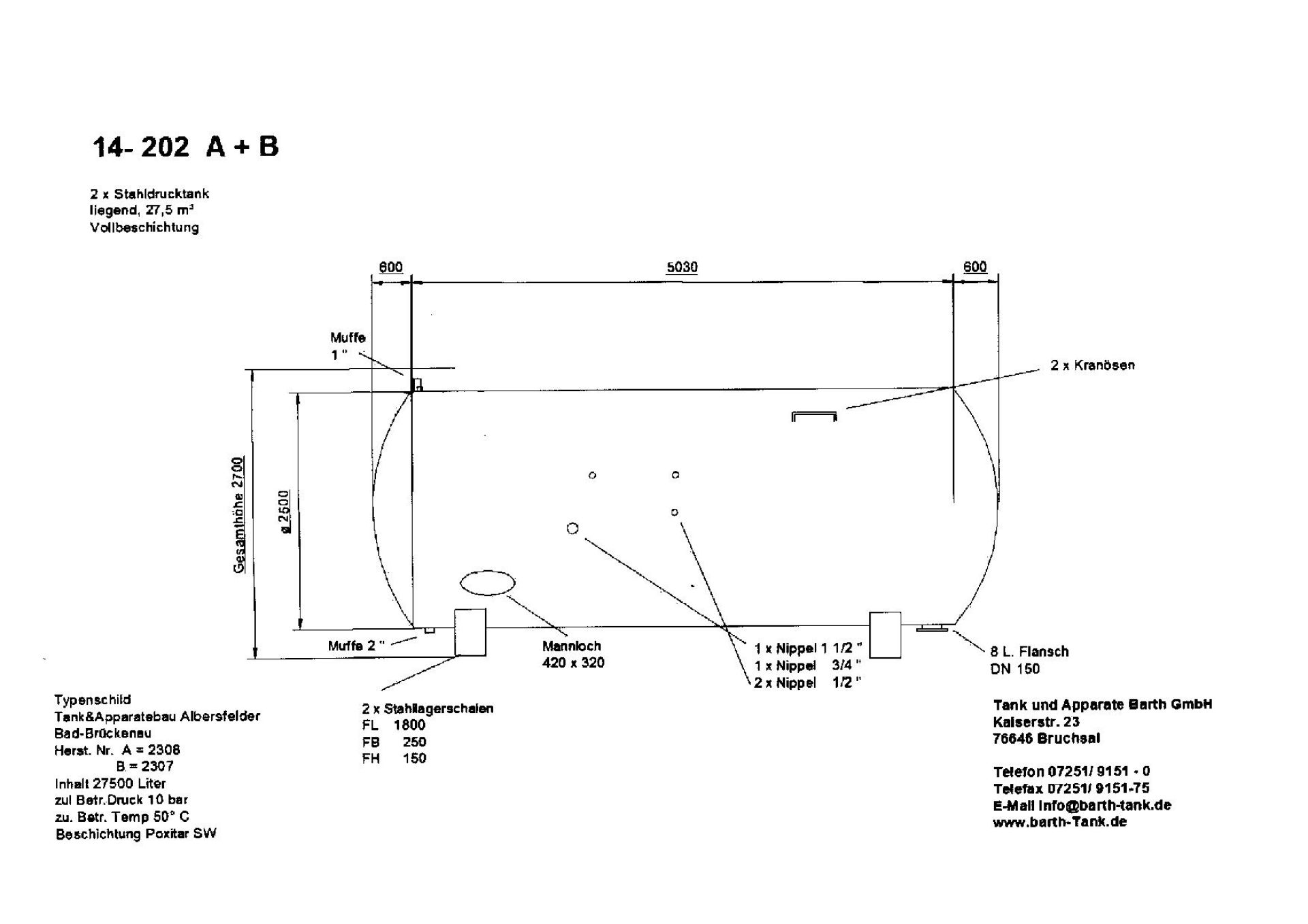 Druckbeh&auml;lter aus Stahl, Druckluftwasserkessel (1)