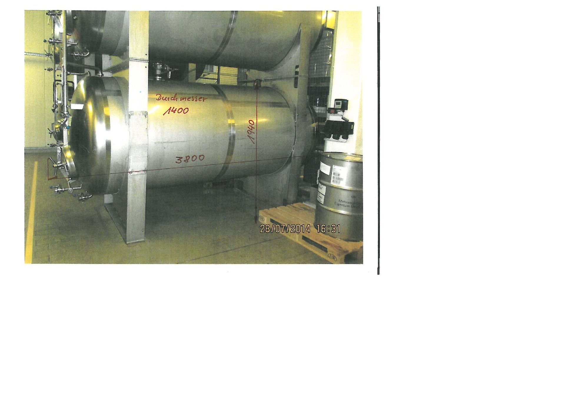 Lagerbeh&auml;lter aus Edelstahl (V2A), liegend (1)