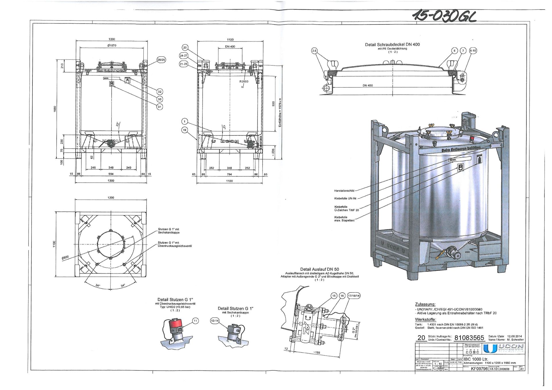 Transportbehälter aus Edelstahl (V2A), stapelbar (2)