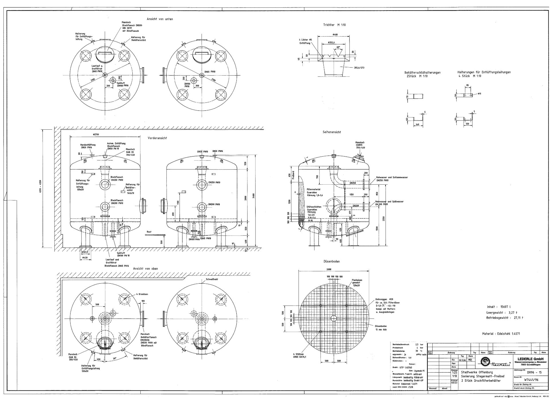 Druckbeh&auml;lter aus Edelstahl (V4A), Filterbeh&auml;lter (1)