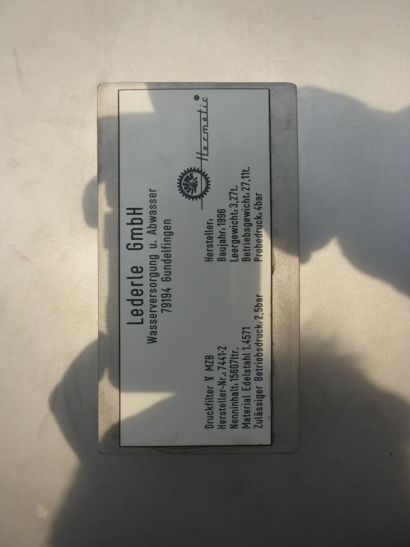 Druckbehälter aus Edelstahl (V4A), Filterbehälter (4)