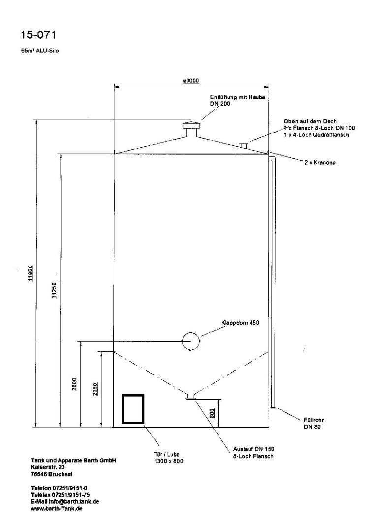 Lagersilo aus Aluminium mit langer Standzarge (5)