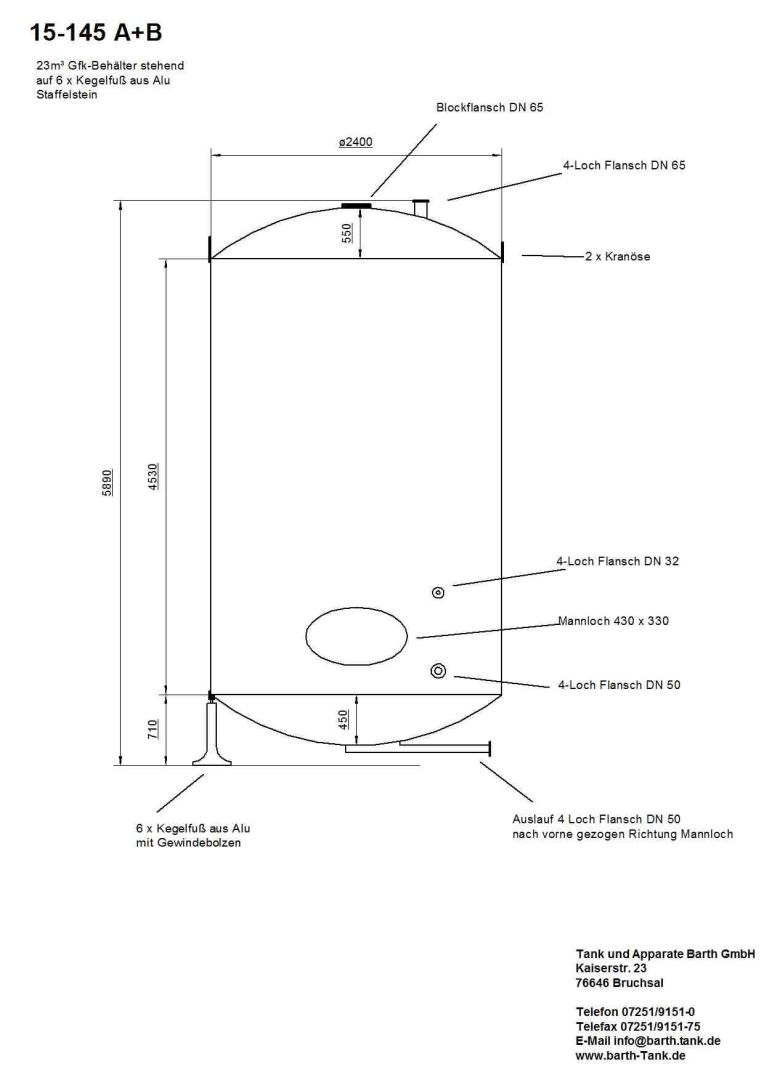 Lagerbehälter aus GFK, auf 6 Kegelfüßen (5)