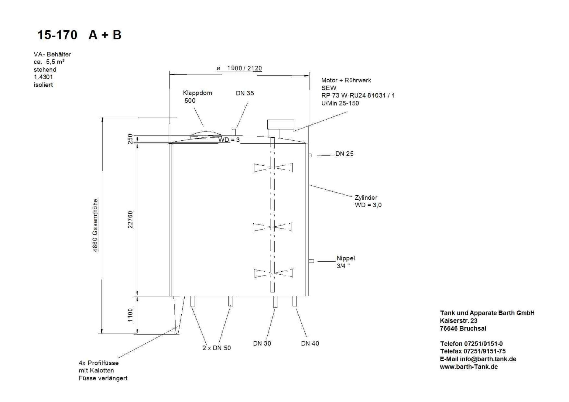 Rührwerkbehälter aus Edelstahl, heiz-/kühlbar (5)
