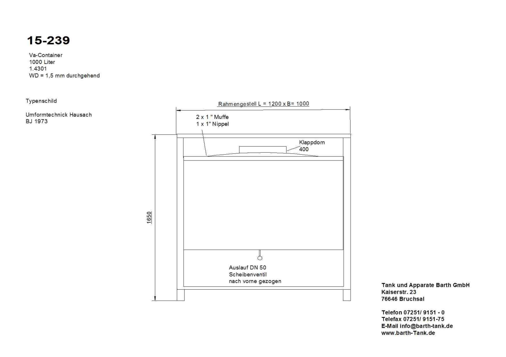 Transportbehälter aus Edelstahl (V2A), kubisch (5)