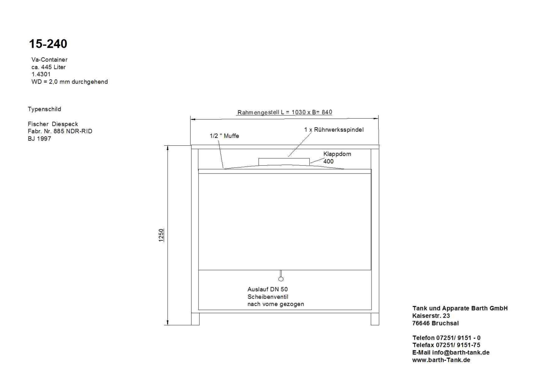 Transportbehälter aus Edelstahl (V2A), kubisch (4)