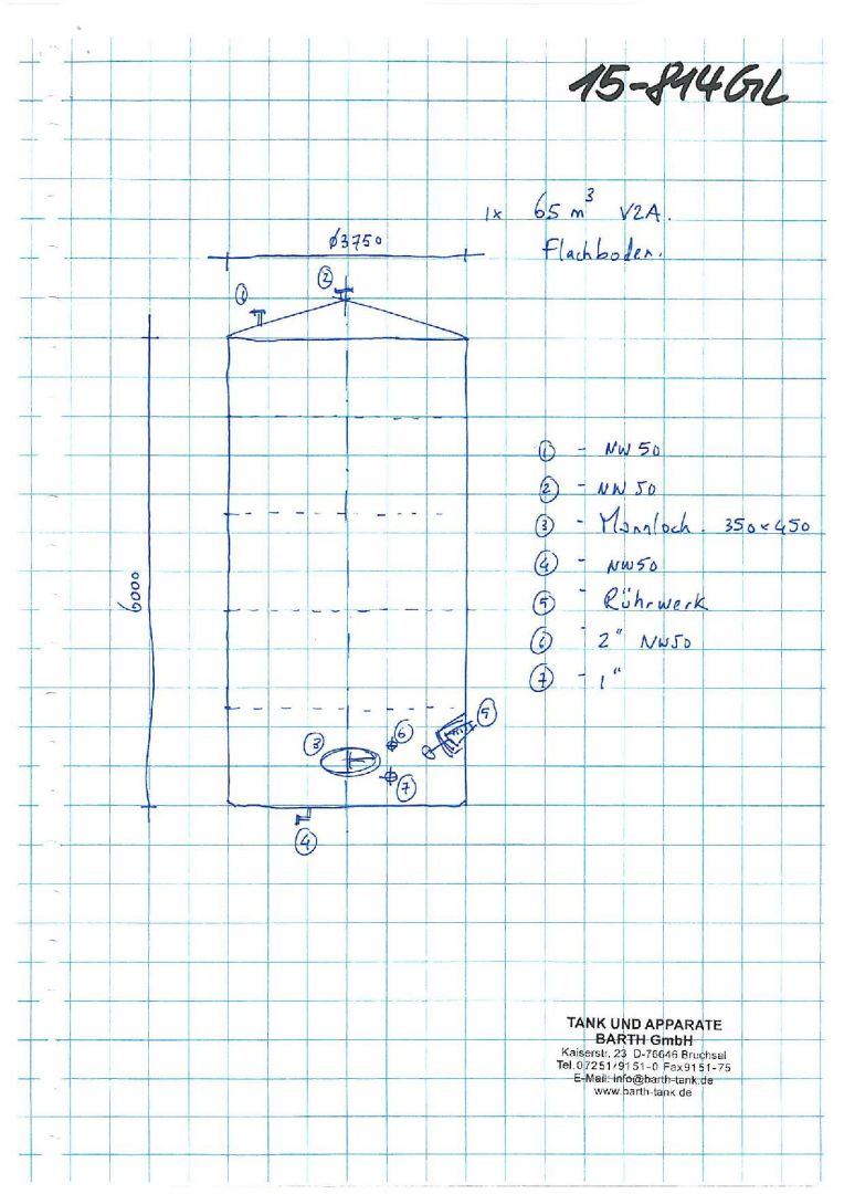 Rührwerksbehälter aus Edelstahl, schräger Boden (5)