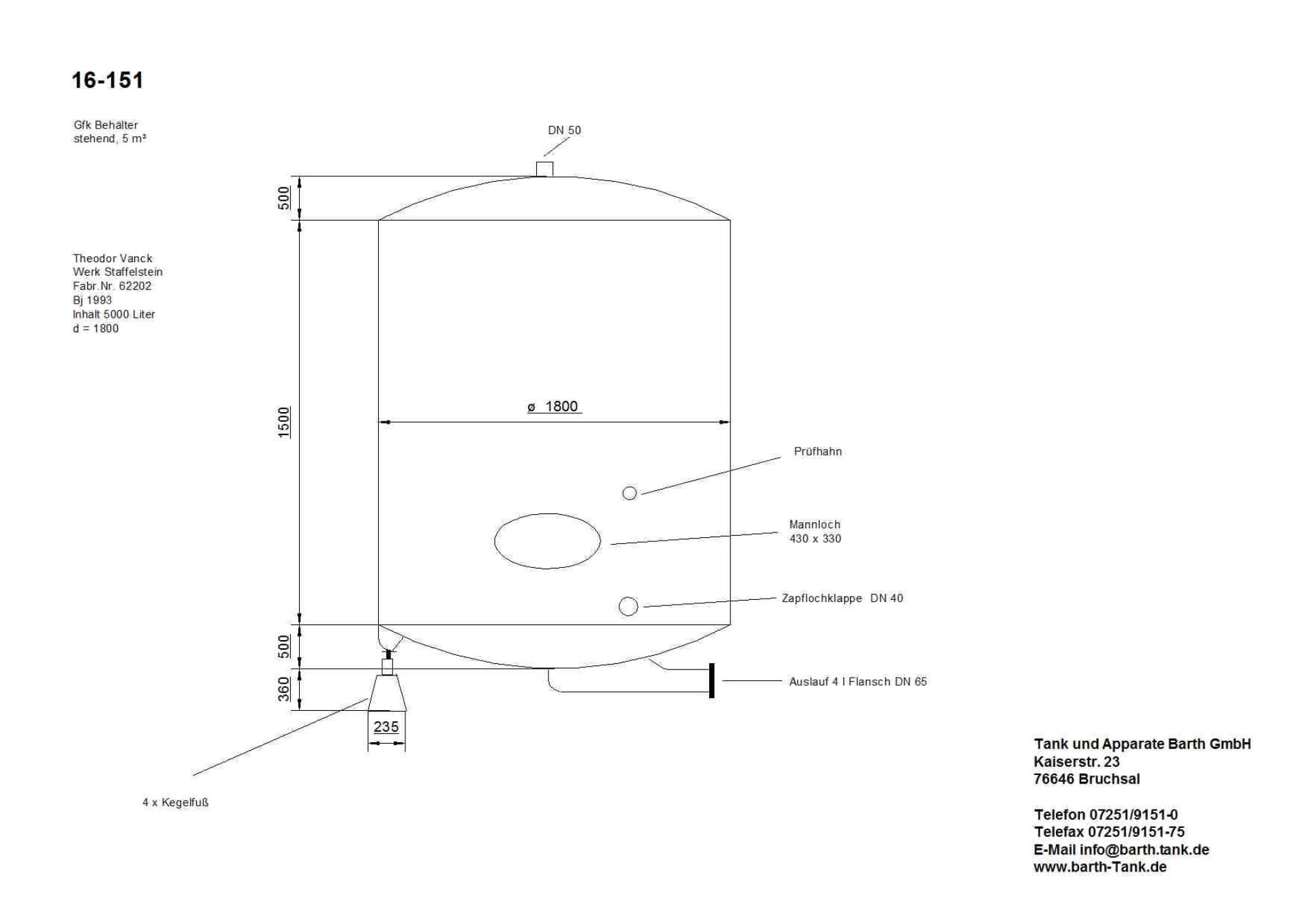 Rührwerksbehälter aus GFK, (16-151) (4)