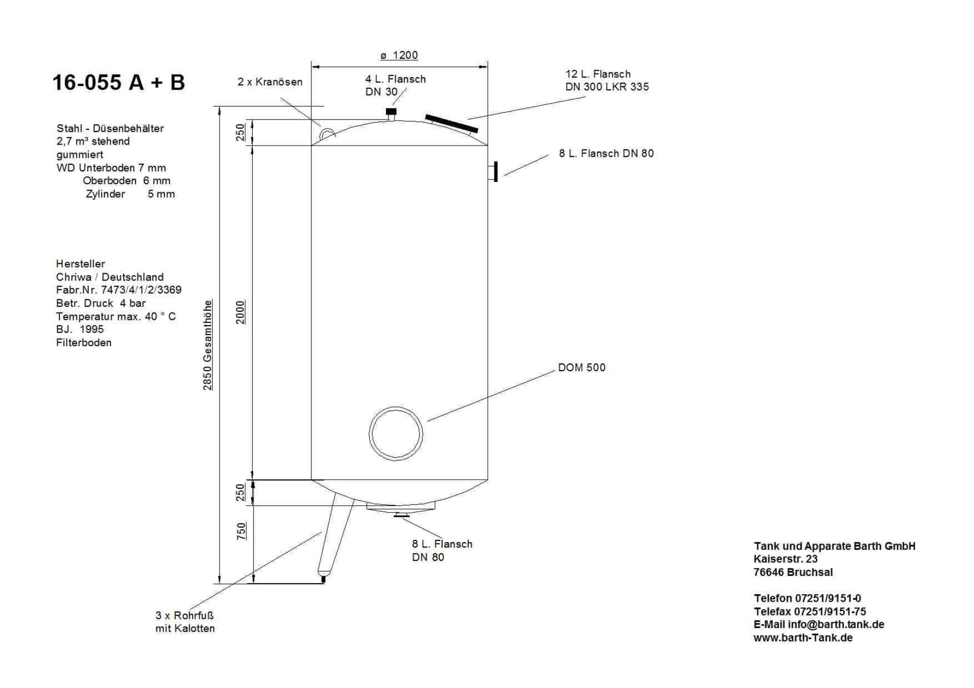 Druckbehälter aus Stahl, Filterbehälter gummiert (5)