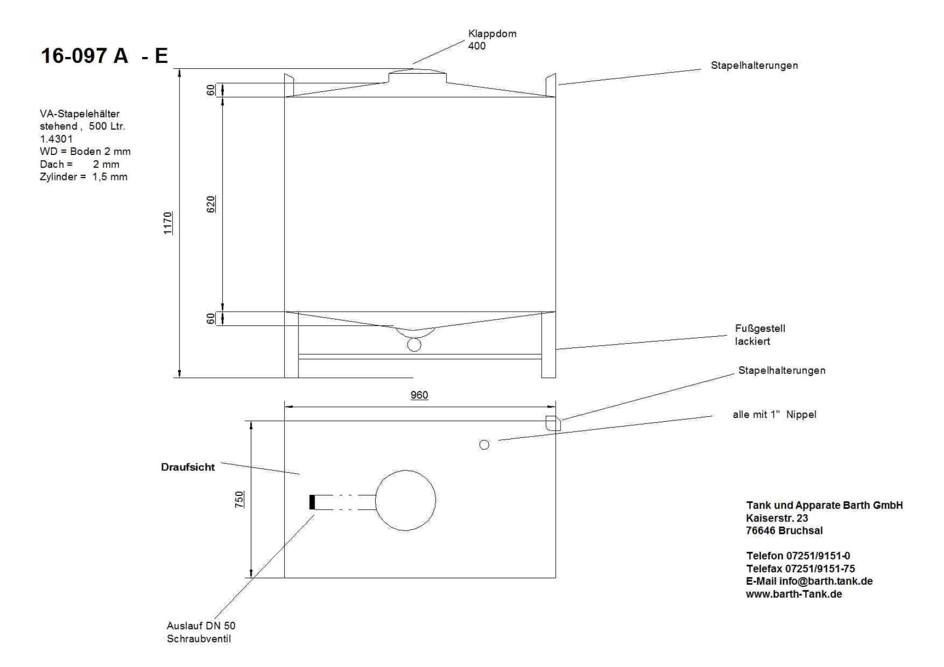 Transportbehälter aus Edelstahl (V2A), kubisch (5)