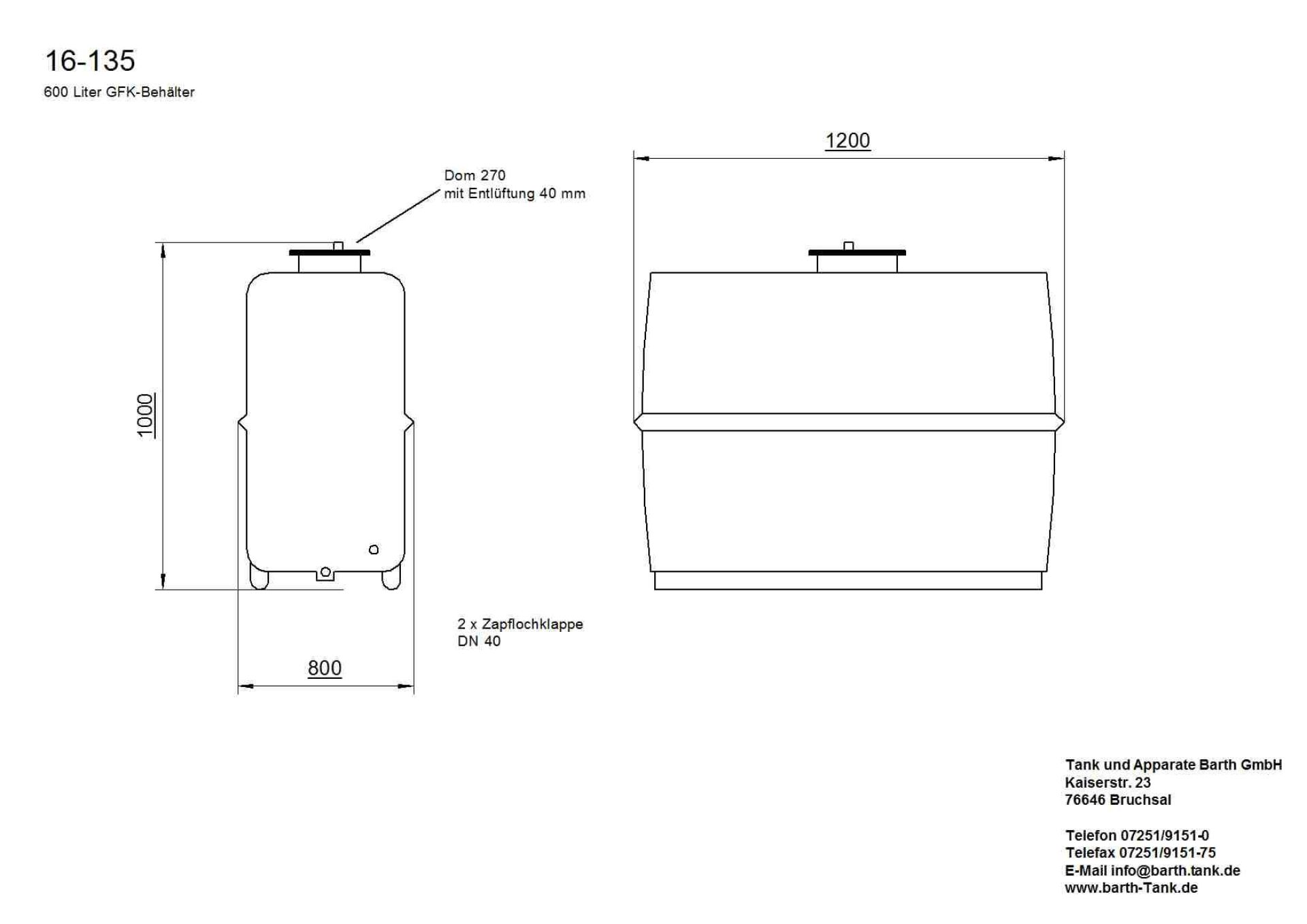 Lagerbehälter aus GFK, auf 2 Kufen (4)