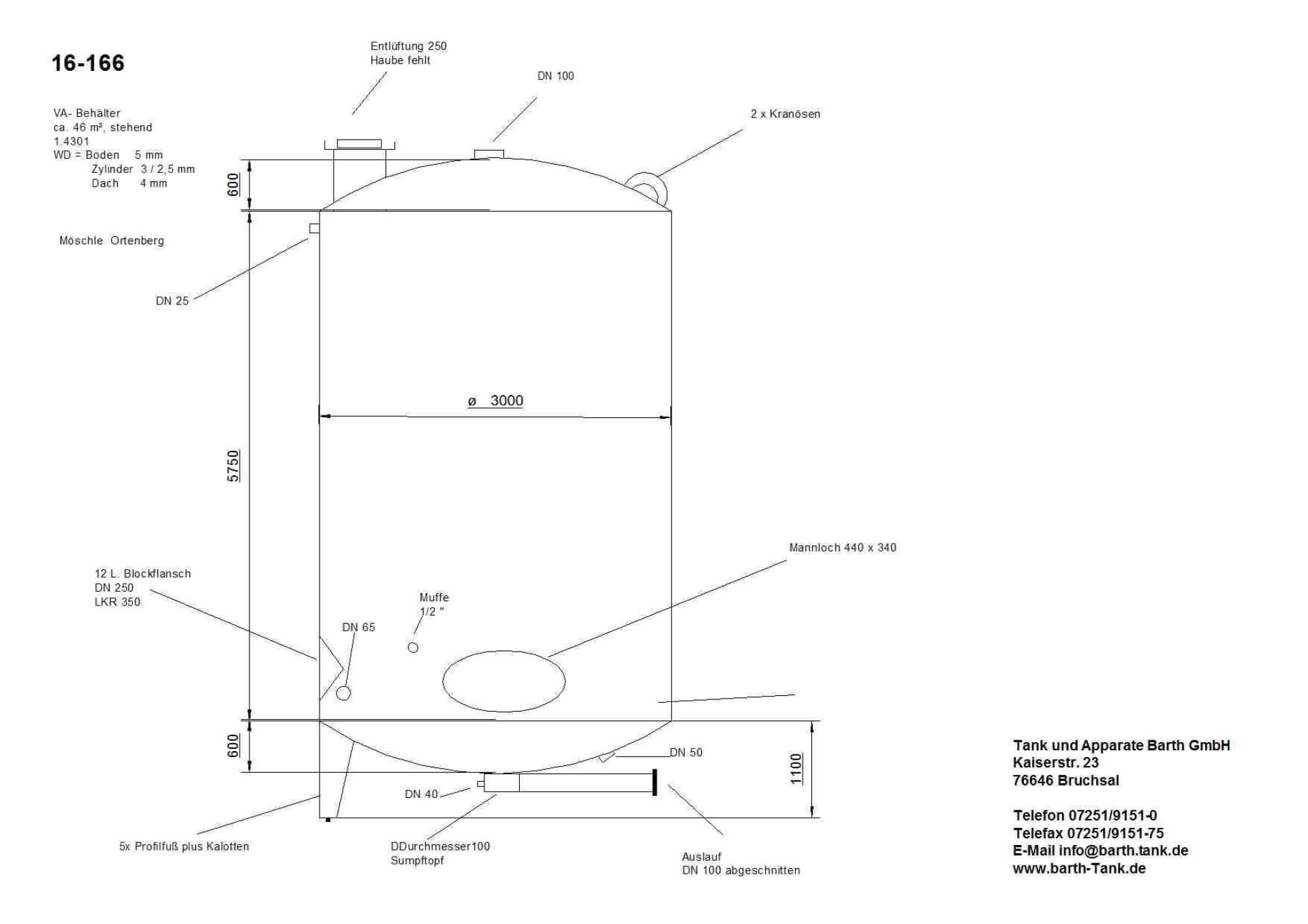 Rührwerkbehälter aus Edelstahl (V2A), WSt. 1.4301 (5)
