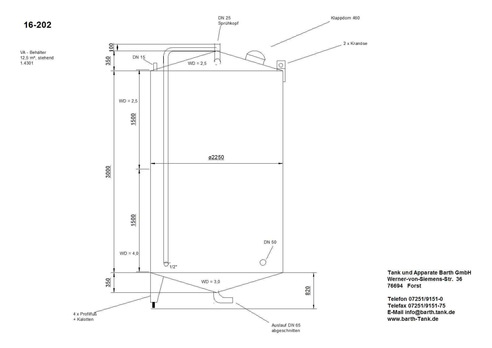 Lagerbehälter aus Edelstahl (V2A), WSt. 1.4301 (5)