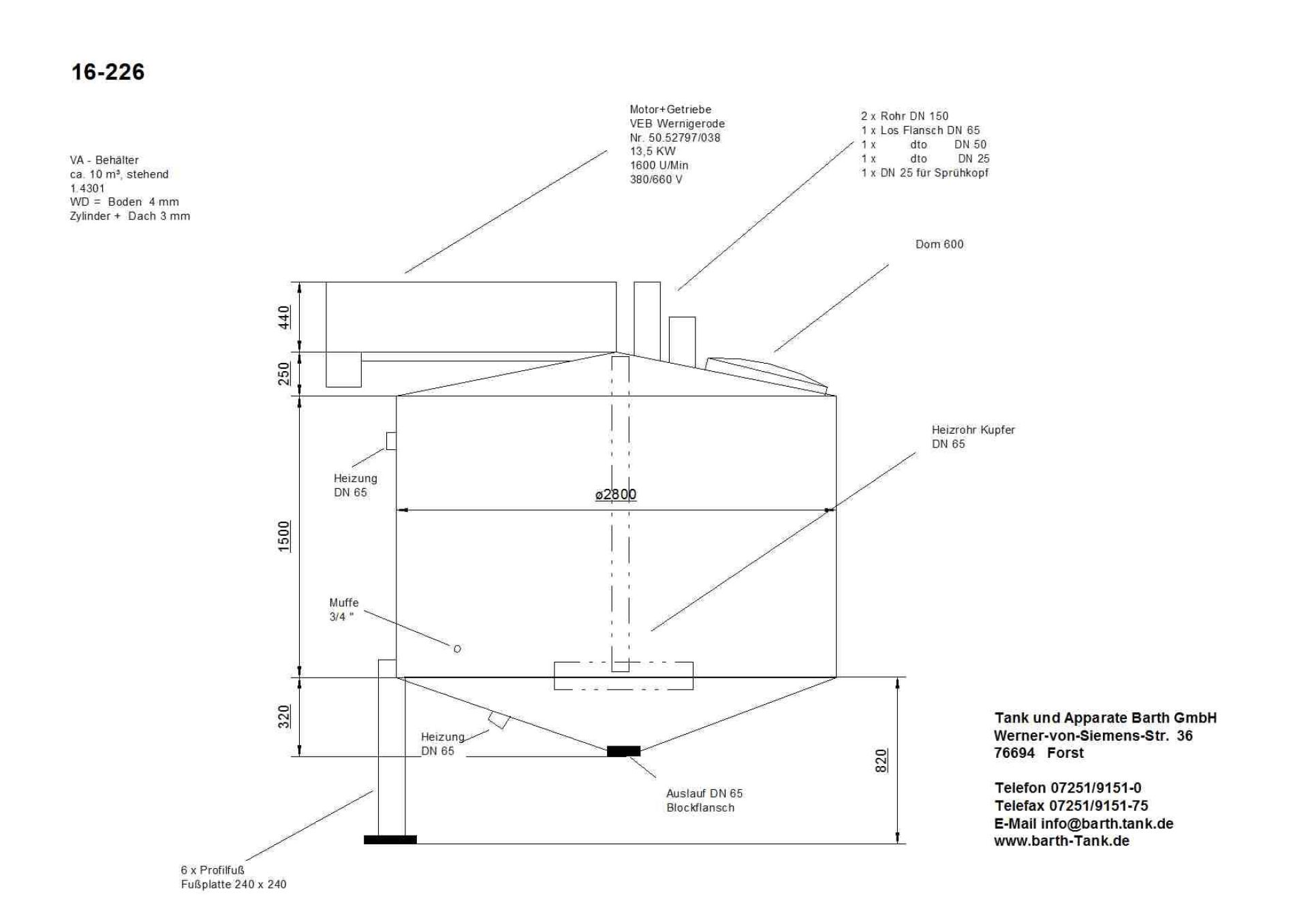 Rührwerksbehälter aus Edelstahl V2A, kühl-/heizbar (5)