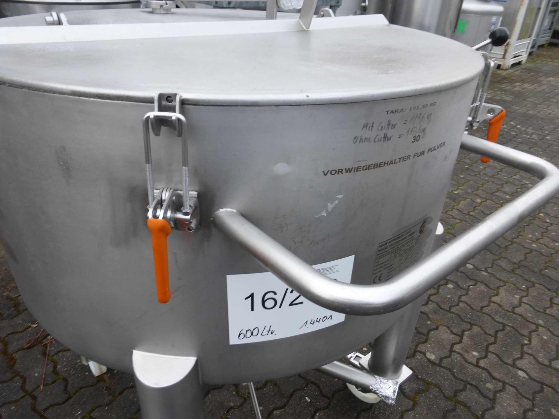 Lagerbehälter aus Edelstahl (V4A), auf 4 Rollen (3)
