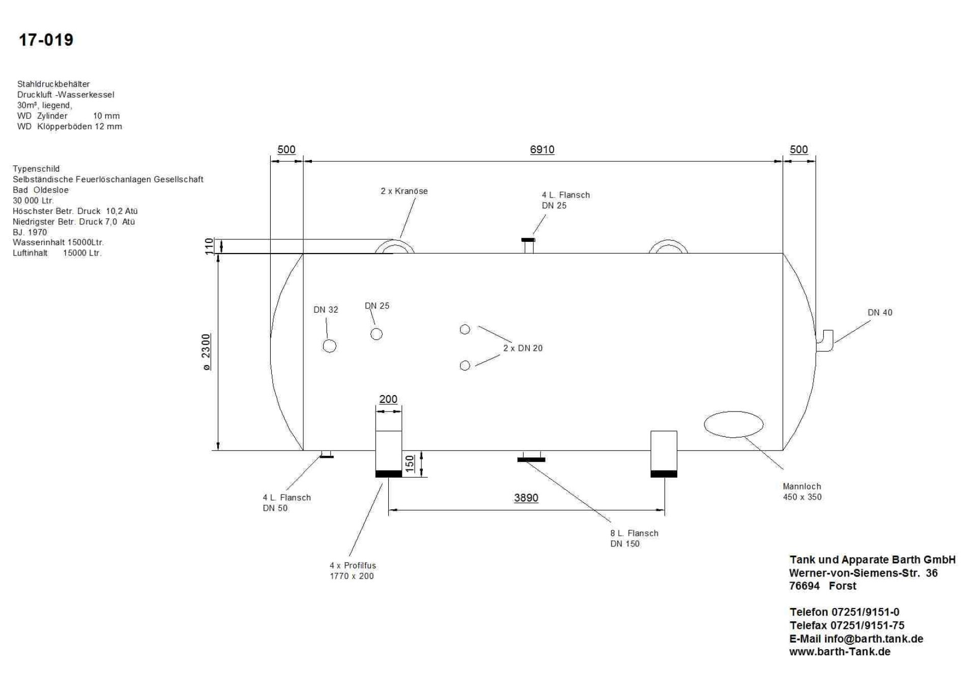 Druckbehälter aus Stahl, innen beschichtet (5)