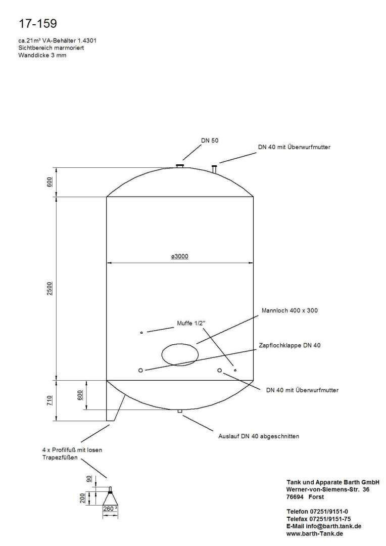 Lagerbehälter aus Edelstahl (V2A), WSt 1.4301 (5)
