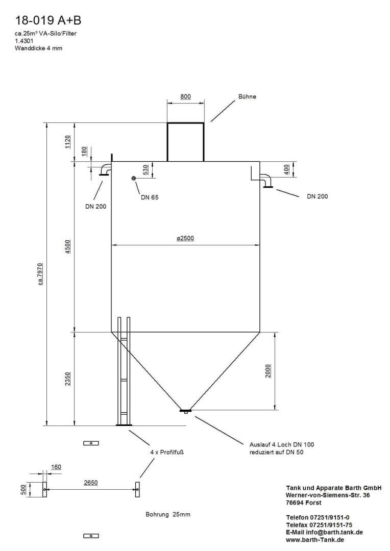 Filterbehälter aus Edelstahl (V2A), Sandfilter (5)