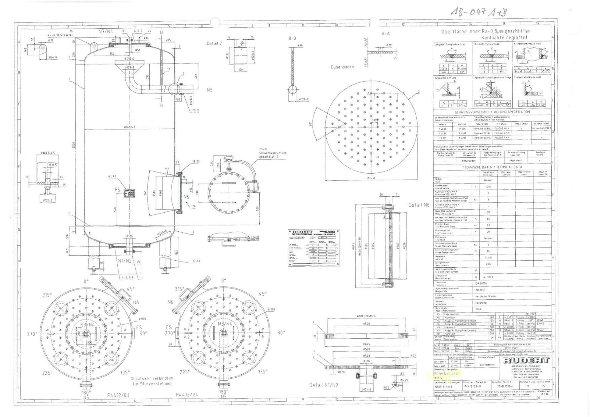 Filterbehälter aus Edelstahl (V4A), WSt. 1.4401 (5)