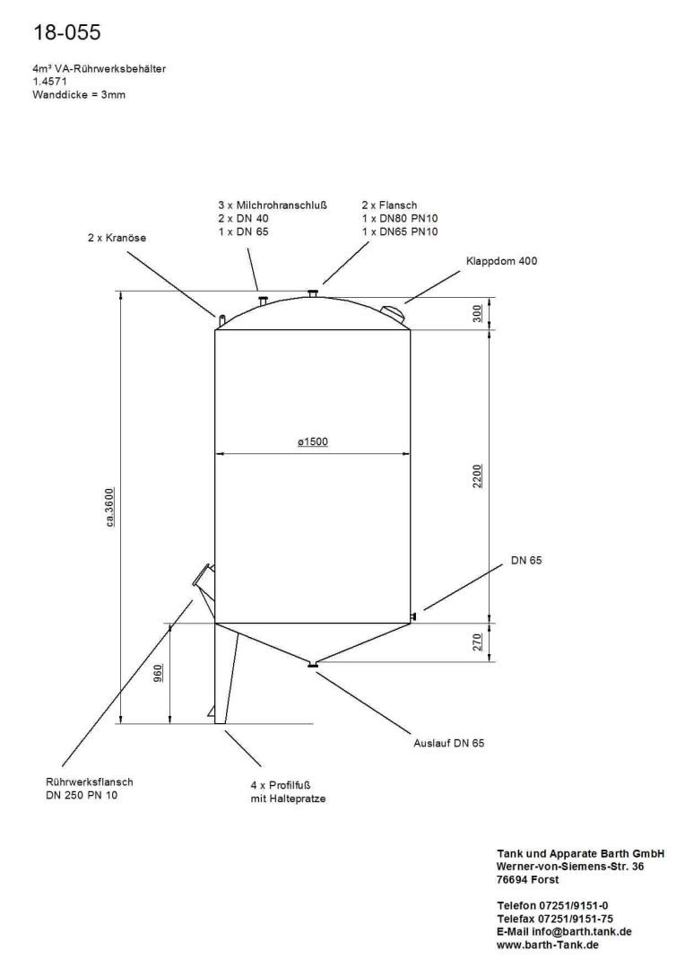 Rührwerkbehälter aus Edelstahl (V4A), WSt 1.4571 (5)