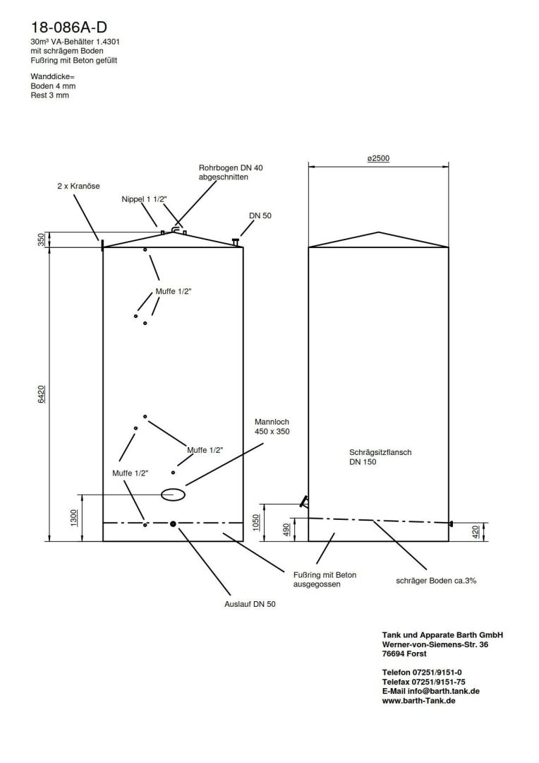 Rührwerkbehälter aus Edelstahl (V2A), WSt. 1.4301 (5)