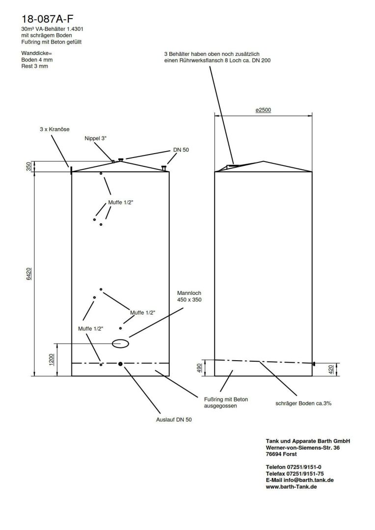 Lagerbehälter aus Edelstahl (V2A), WSt. 1.4301 (5)