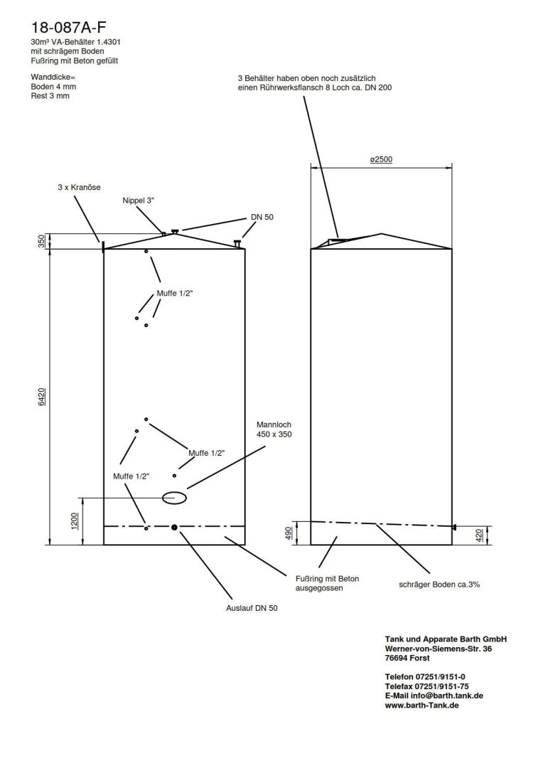 Lagerbehälter aus Edelstahl (V2A), WSt. 1.4301 (5)