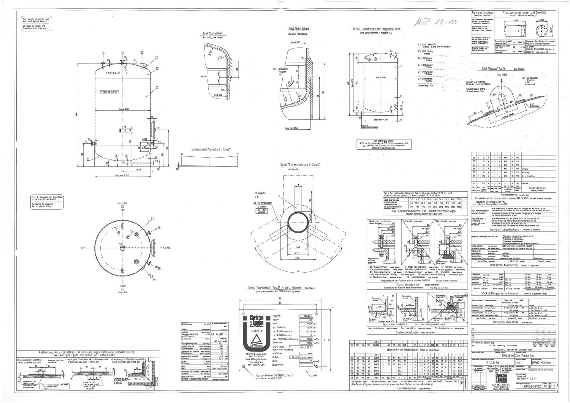 Lagerbehälter aus GFK, auf Fußring stehend (5)