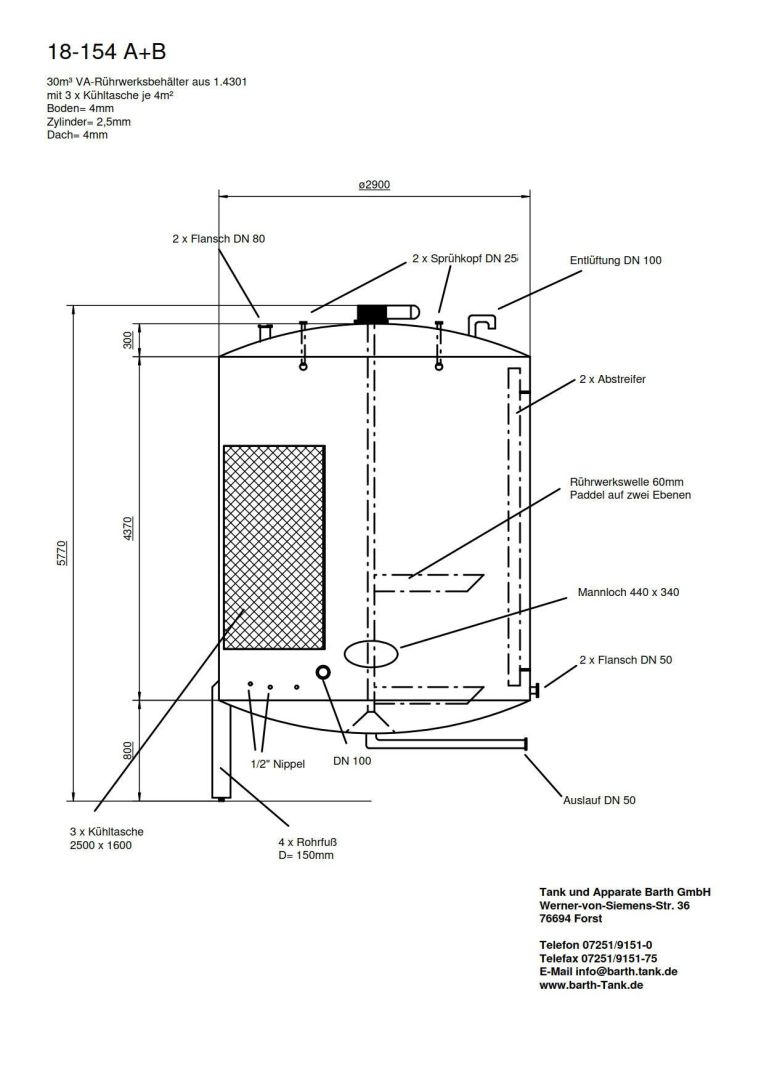 Rührwerkbehälter aus Edelstahl V2A, heiz-/kühlbar (5)