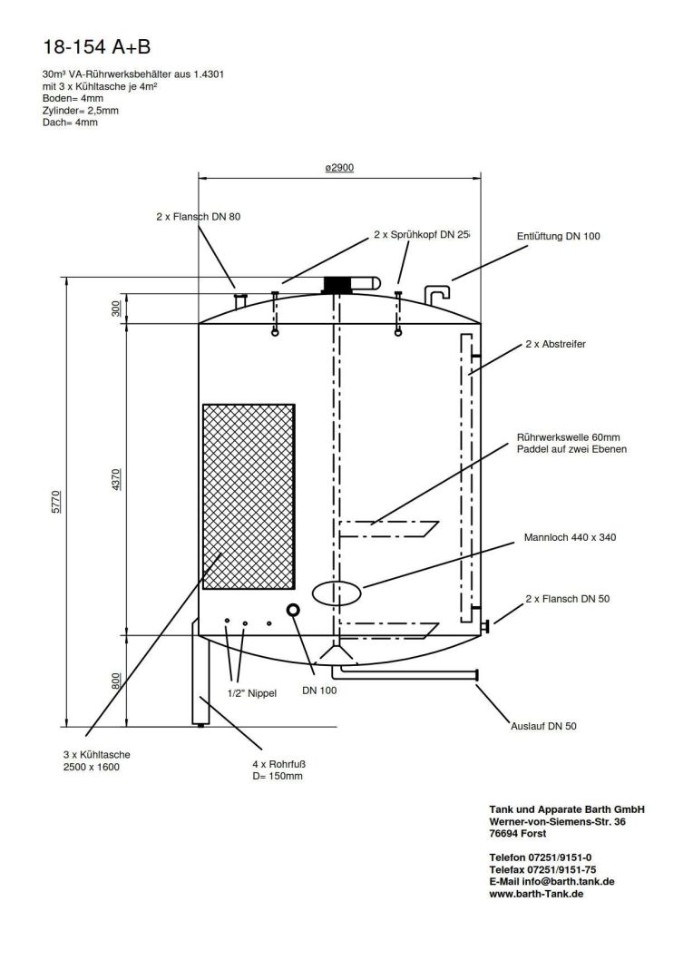 Rührwerkbehälter aus Edelstahl V2A, heiz-/kühlbar (5)