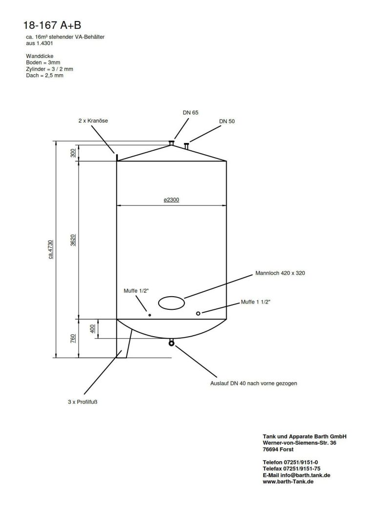 Lagerbehälter aus Edelstahl (V2A), WSt. 1.4301 (5)