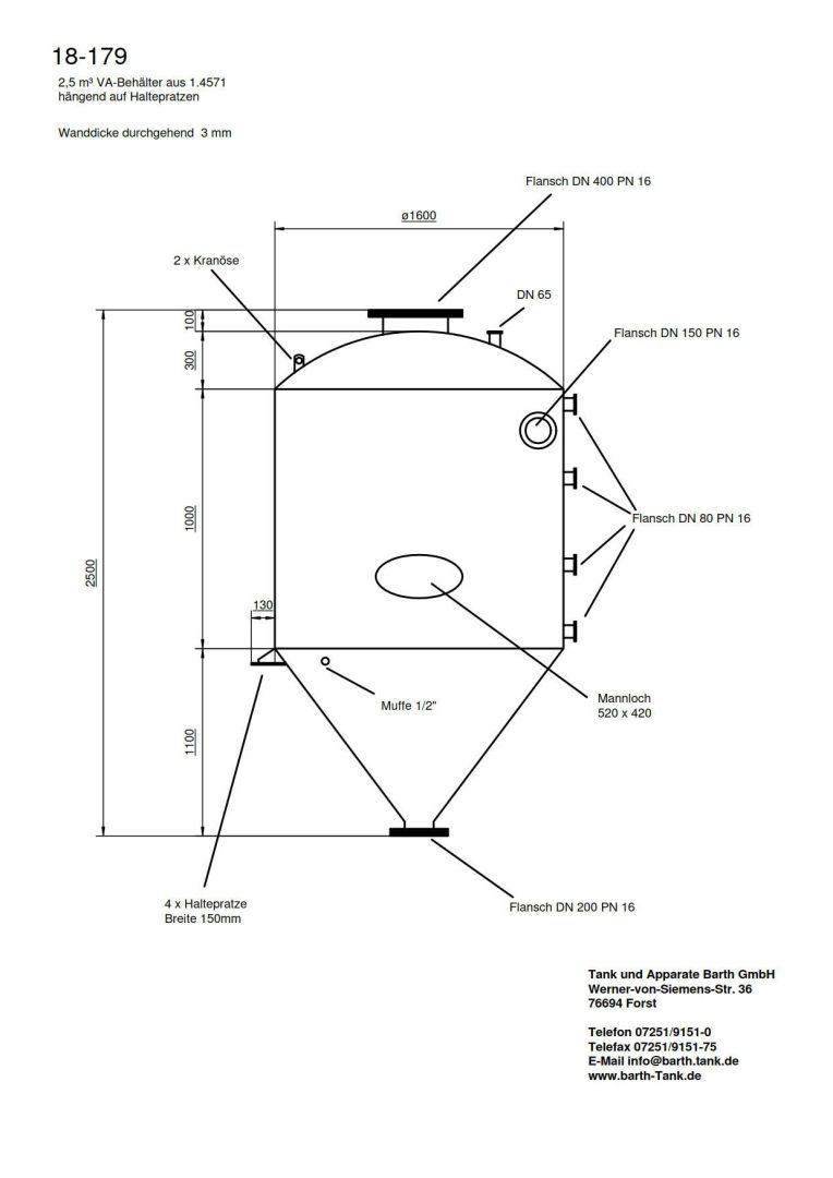 Lagerbehälter aus Edelstahl (V4A), WSt. 1.4571 (4)