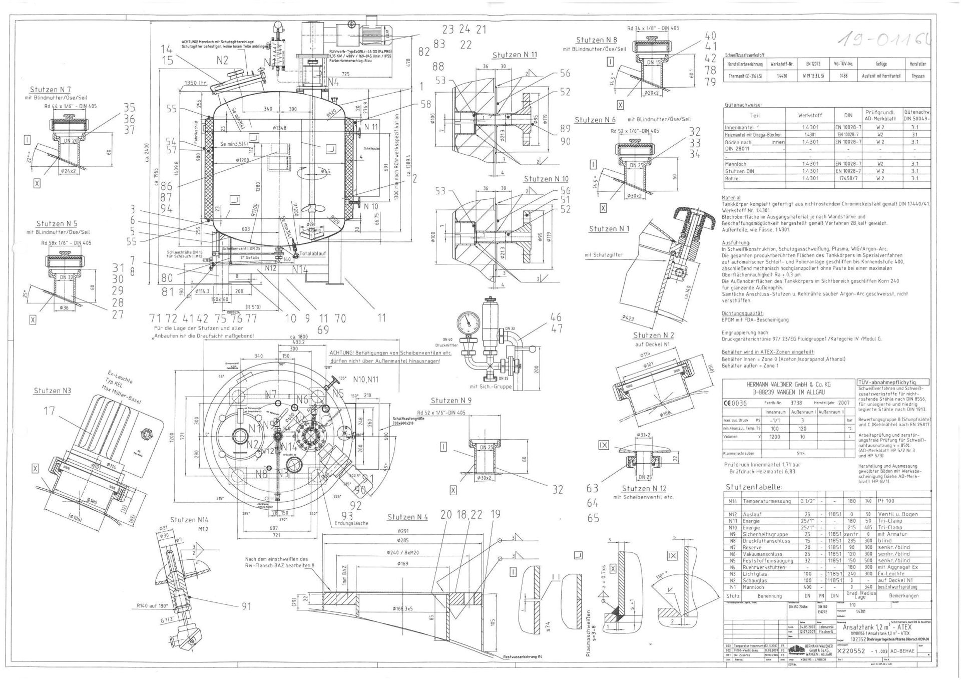 Rührwerksbehälter aus Edelstahl V2A, druck/unterdr (5)