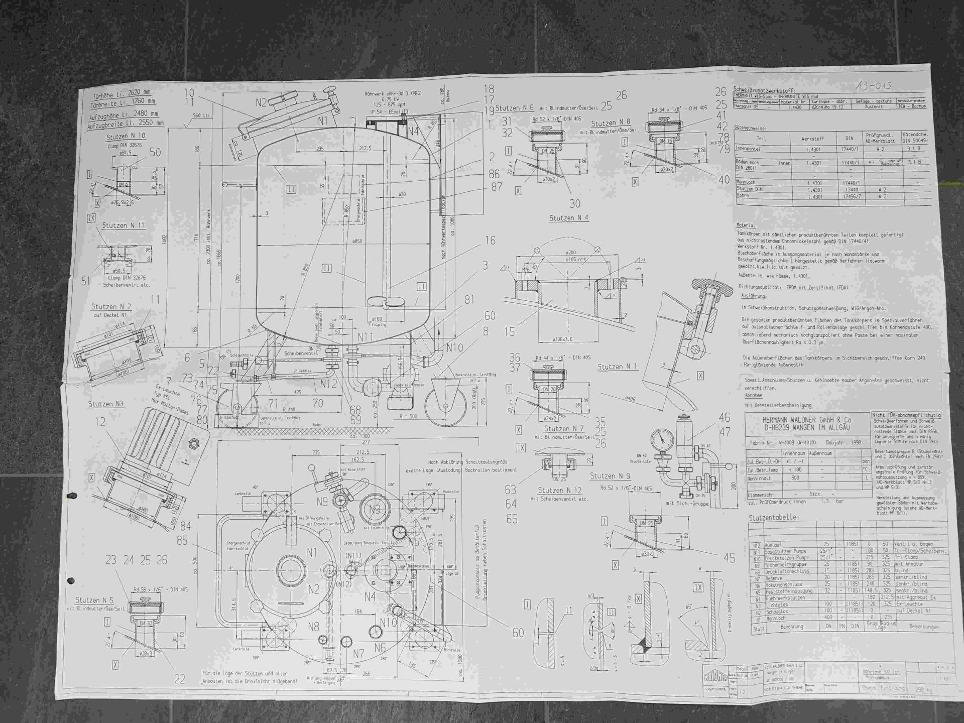 Rührwerkbehälter aus Edelstahl (V2A) druck/unterdr (5)