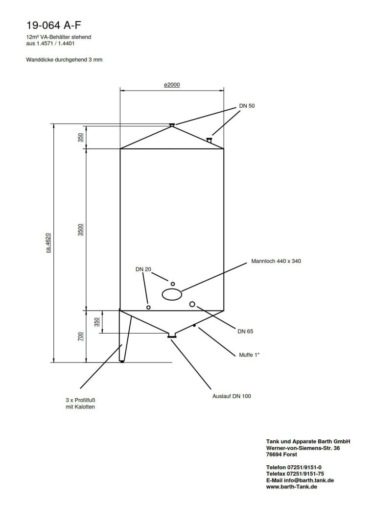 Lagerbehälter aus Edelstahl (V4A), 1.4571 / 1.4401 (5)