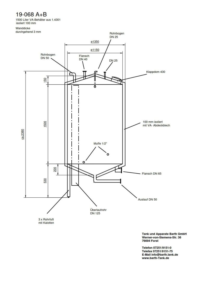 Lagerbehälter aus Edelstahl (V2A), WSt. 1.4301 (5)