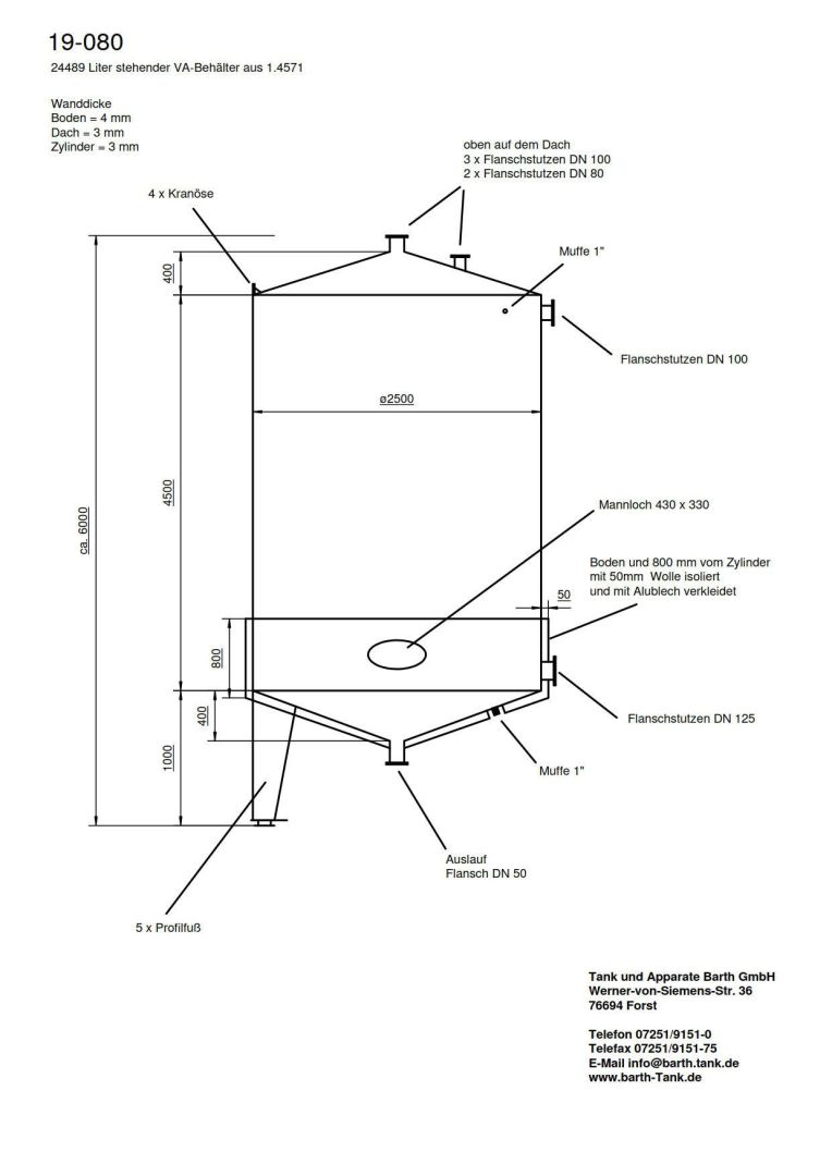Lagerbehälter aus Edelstahl (V4A), teilisoliert (5)