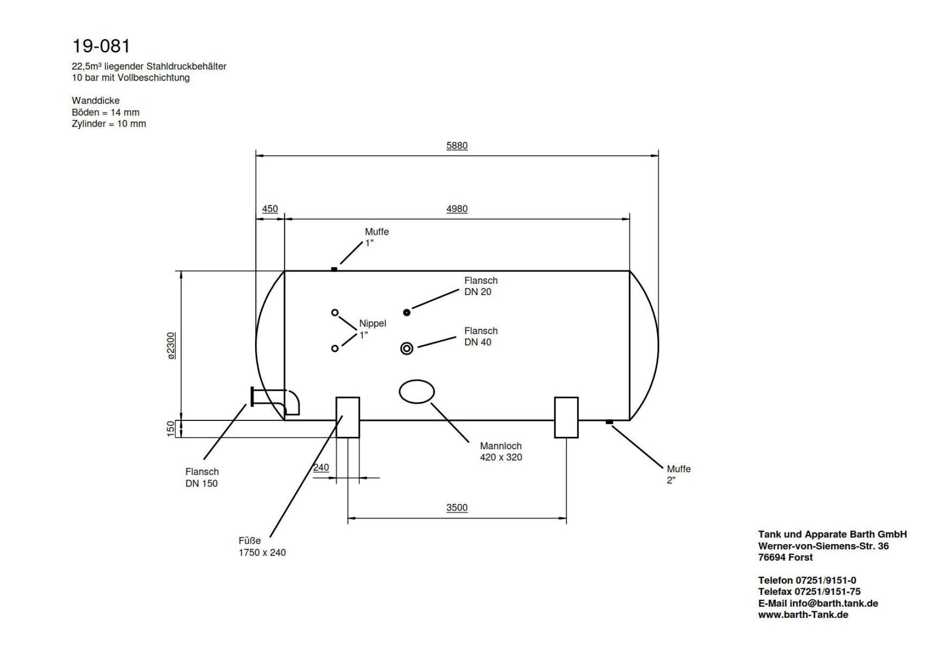 Druckbehälter aus Stahl, Druckluftwasserkessel (5)