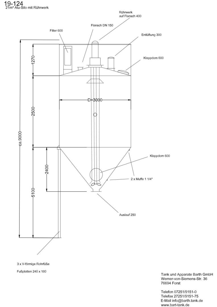 Rührwerksbehälter aus Aluminium, Mischsilo (5)