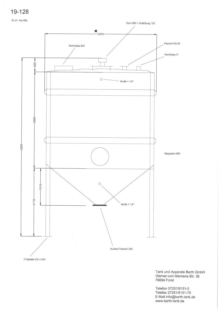 Aluminium-Rechtecksilo, auf 4 Füßen stehend (3)