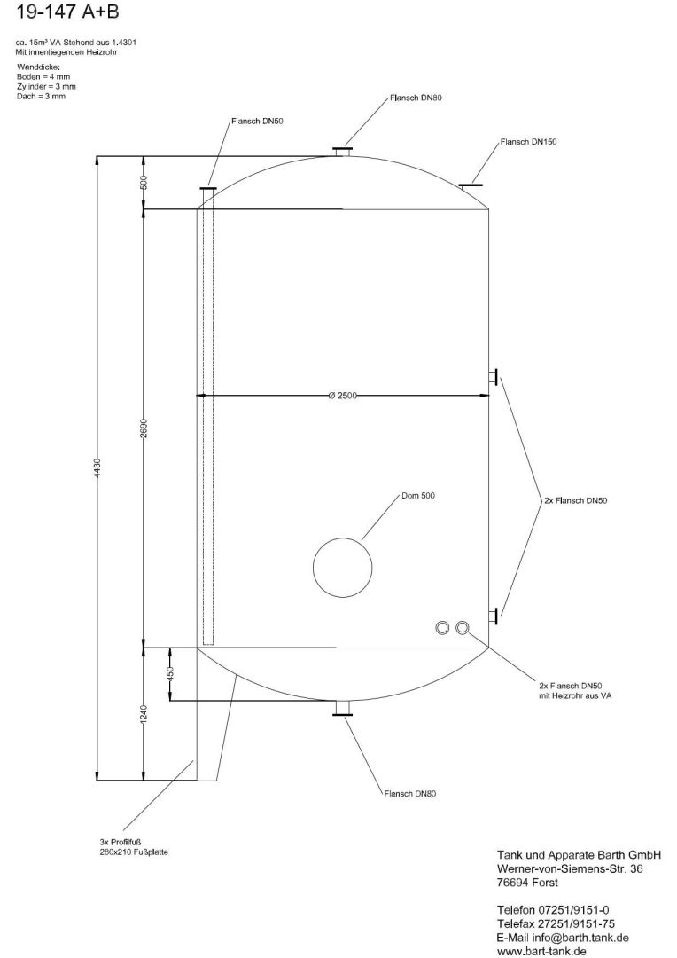 Lagerbehälter aus Edelstahl (V2A), heiz-/kühlbar (5)