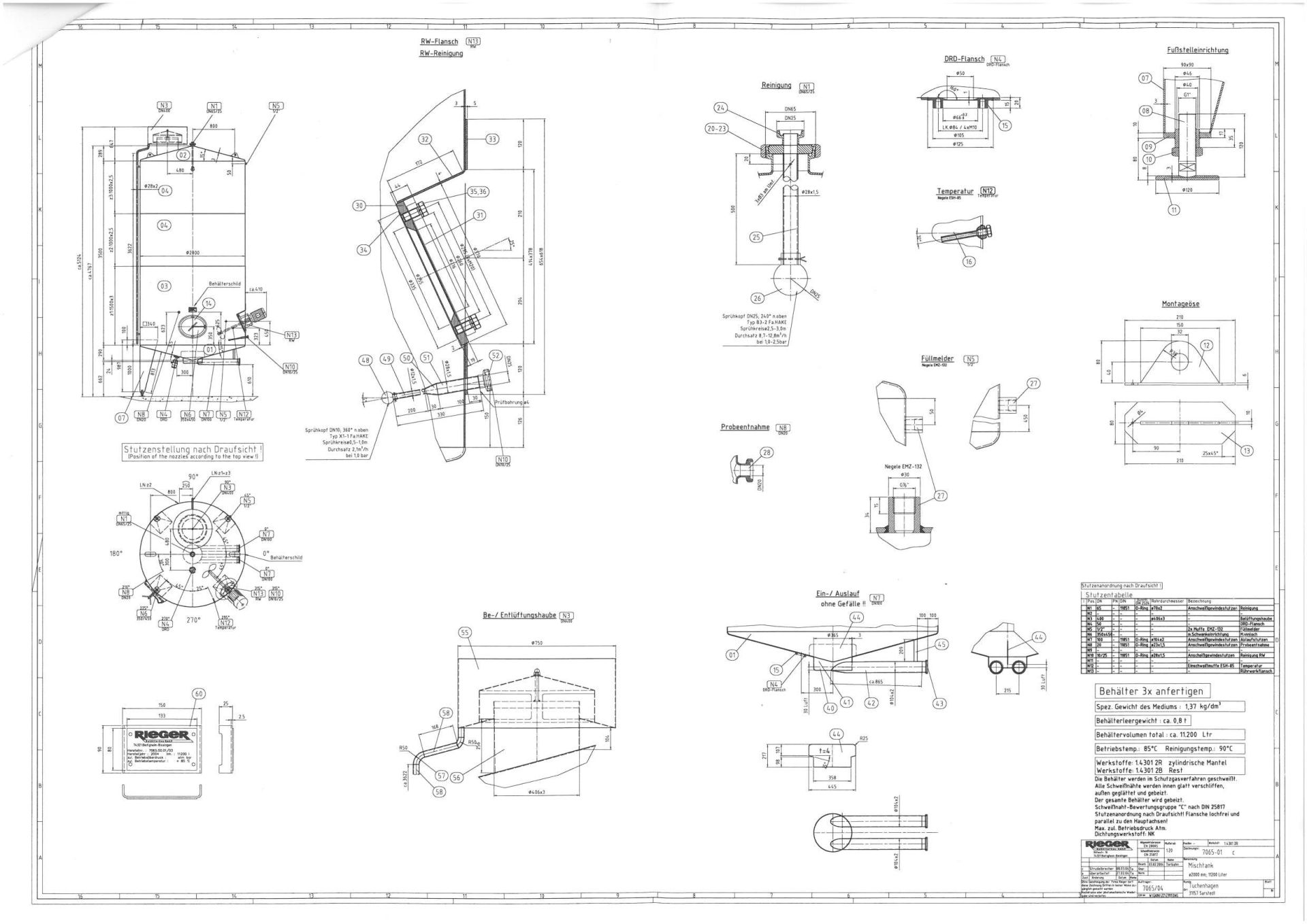Rührwerkbehälter aus Edelstahl (V2A), WSt. 1.4301 (5)