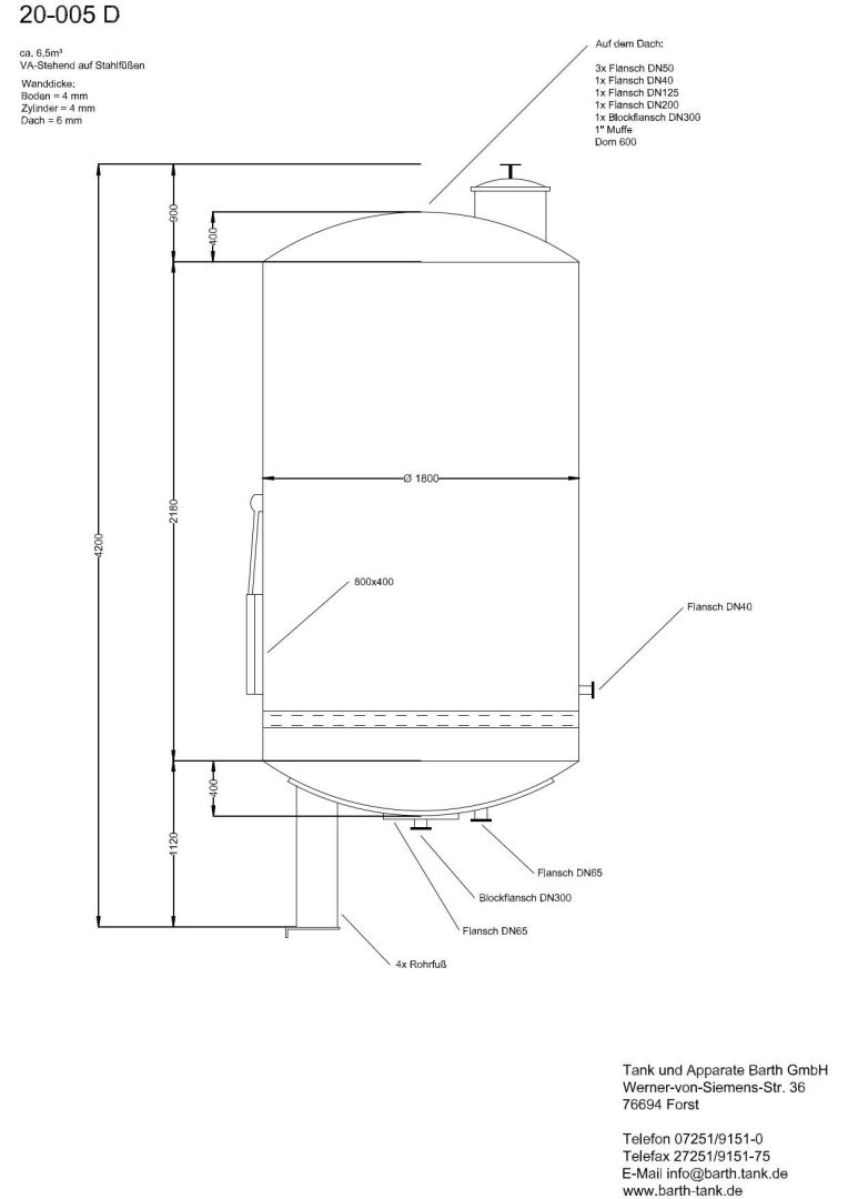 Filterbehälter aus Edelstahl (V2A), WSt 1.4301 (5)